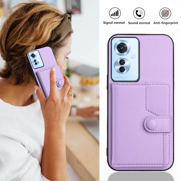 For OPPO Reno11 F / F25 Pro Button Card Bag RFID Anti-theft Phone Case