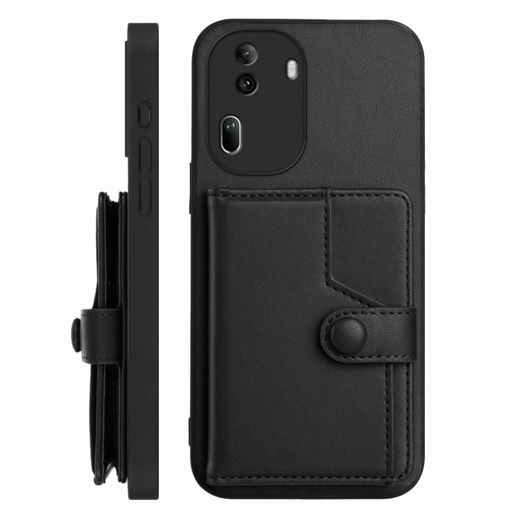 For OPPO Reno11 Pro Global Button Card Bag RFID Anti-theft Phone Case