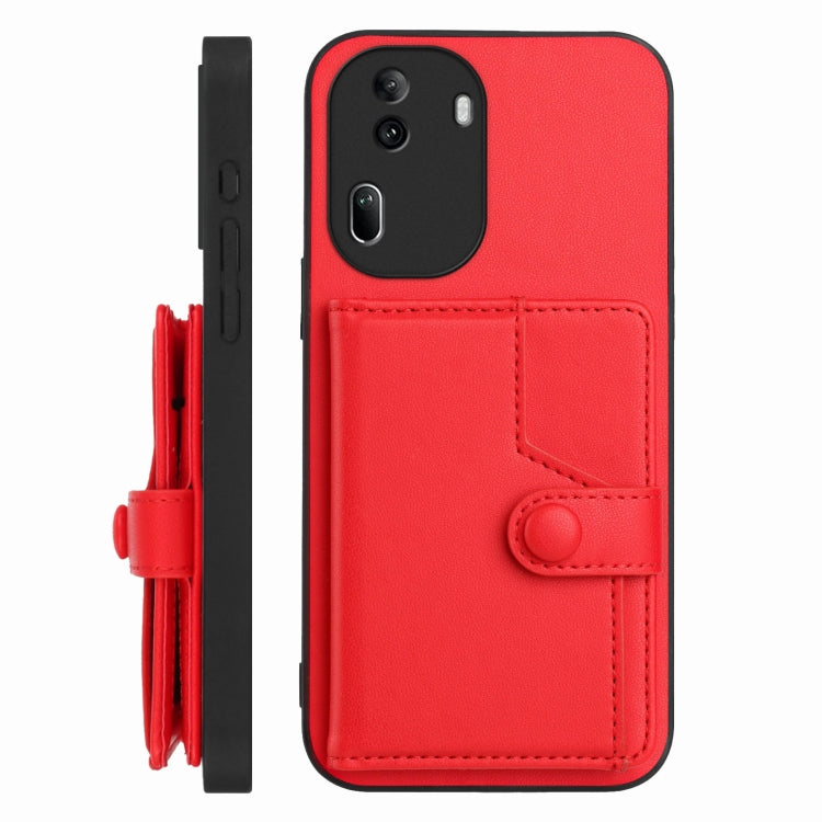 For OPPO Reno11 Pro Global Button Card Bag RFID Anti-theft Phone Case