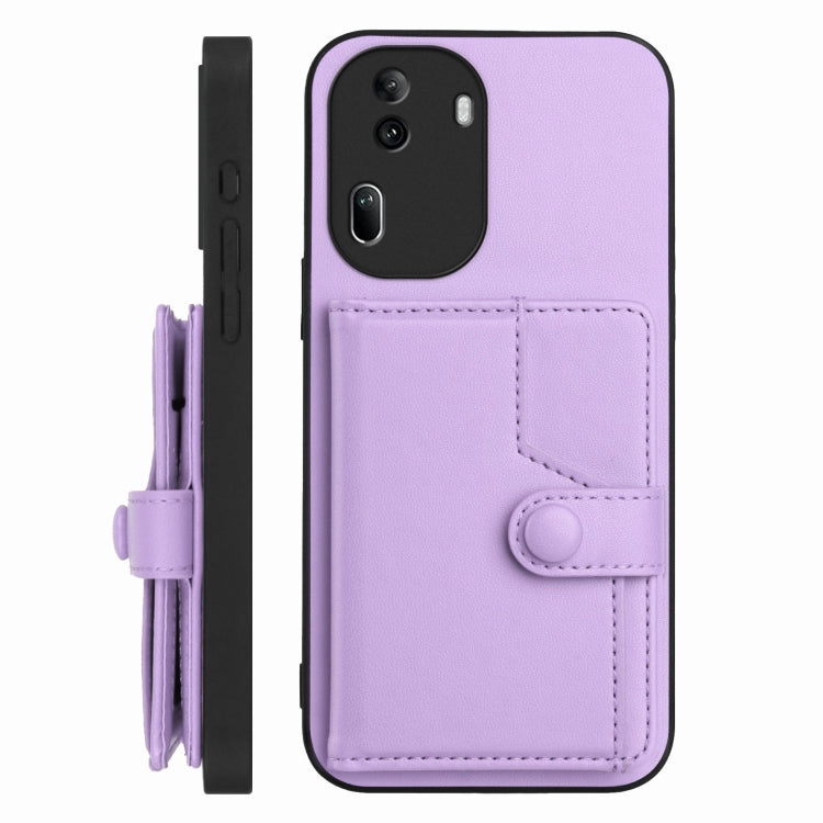 For OPPO Reno11 Pro Global Button Card Bag RFID Anti-theft Phone Case