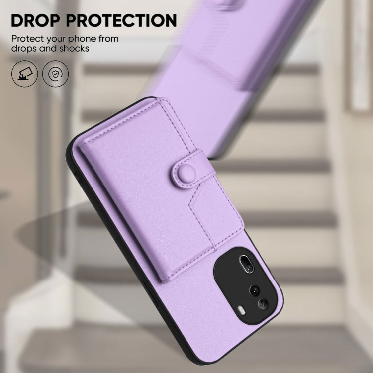 For OPPO Reno11 Pro Global Button Card Bag RFID Anti-theft Phone Case