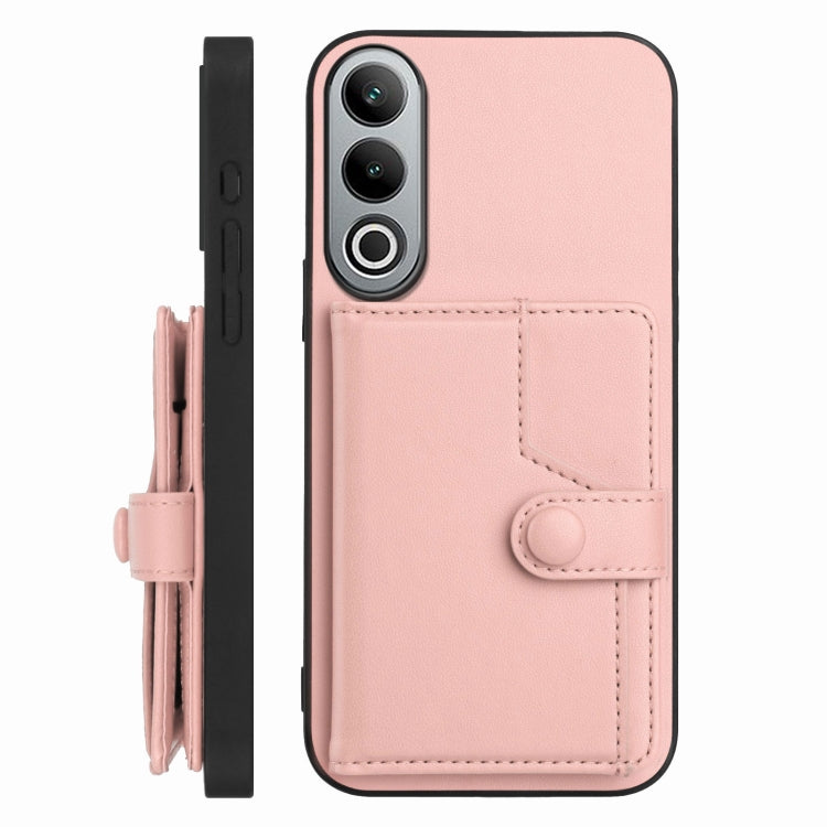For OPPO K12 5G Button Card Bag RFID Anti-theft Phone Case