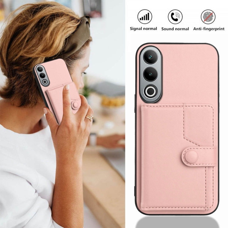 For OPPO K12 5G Button Card Bag RFID Anti-theft Phone Case