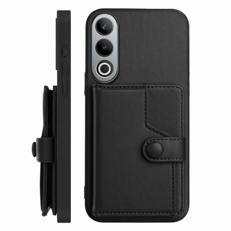 For OPPO K12 5G Button Card Bag RFID Anti-theft Phone Case