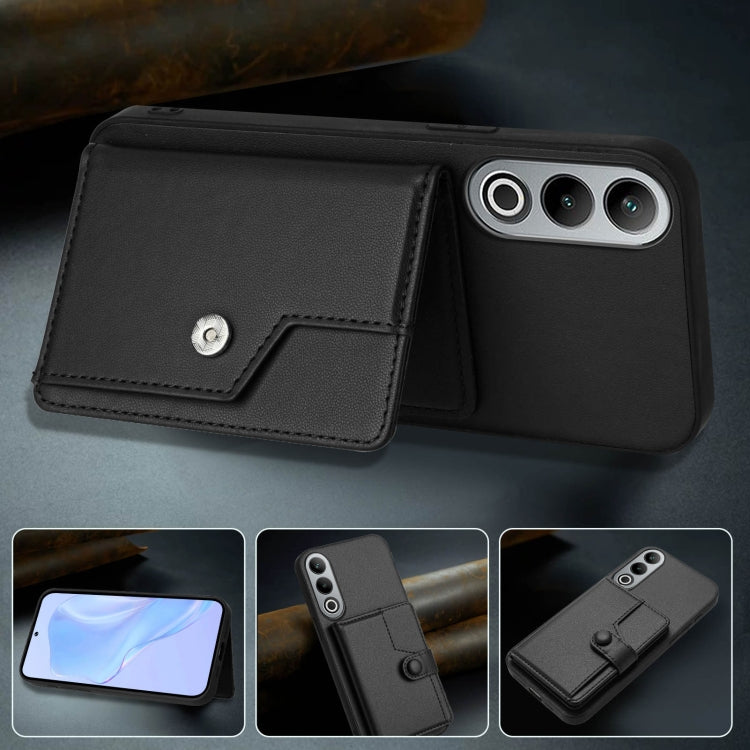 For OPPO K12 5G Button Card Bag RFID Anti-theft Phone Case