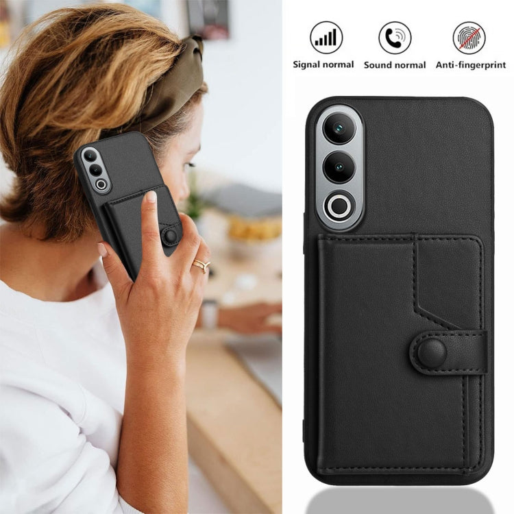 For OPPO K12 5G Button Card Bag RFID Anti-theft Phone Case