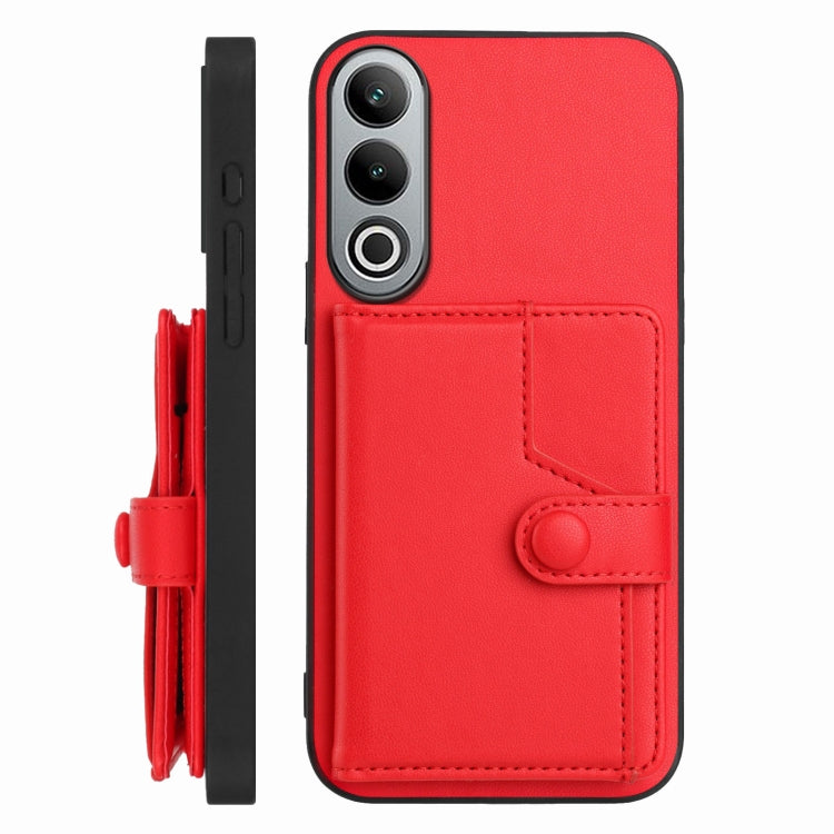 For OPPO K12 5G Button Card Bag RFID Anti-theft Phone Case