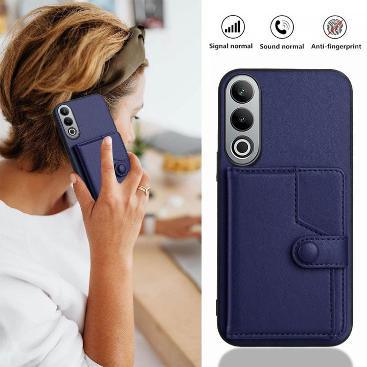 For OPPO K12 5G Button Card Bag RFID Anti-theft Phone Case