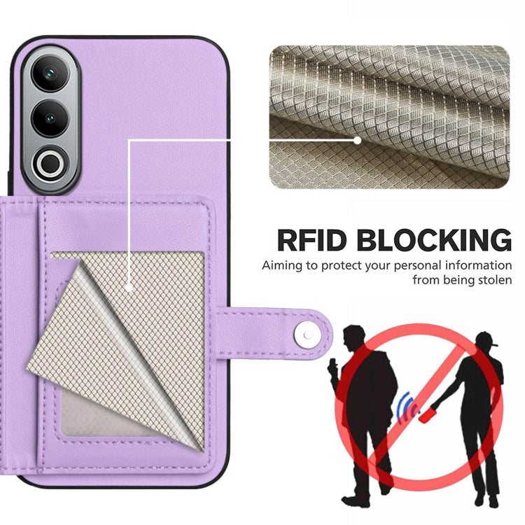 For OPPO K12 5G Button Card Bag RFID Anti-theft Phone Case
