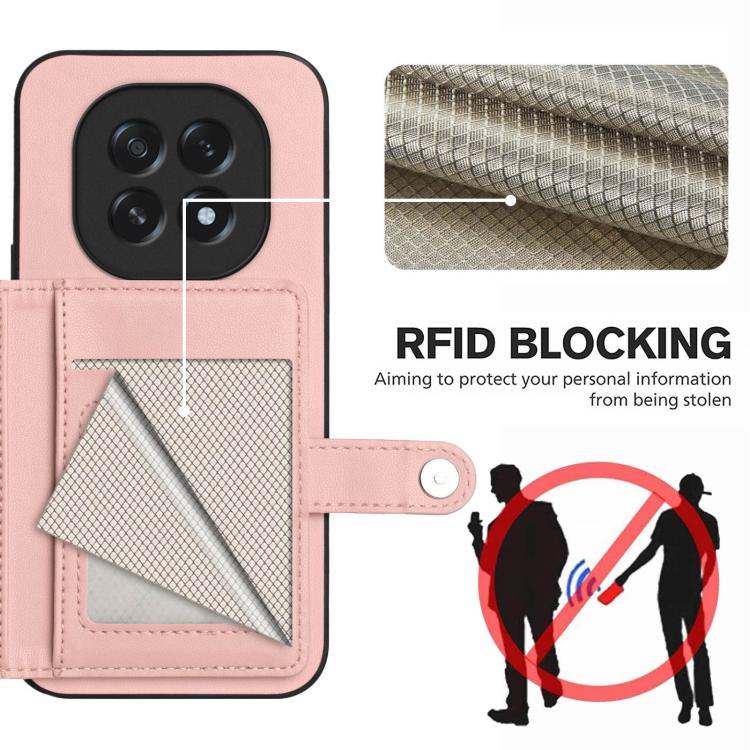 For OPPO A5 / F29 Button Card Bag RFID Anti-theft Phone Case