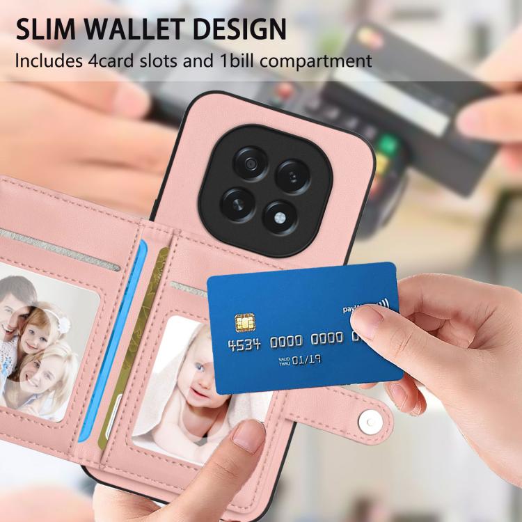 For OPPO A5 / F29 Button Card Bag RFID Anti-theft Phone Case