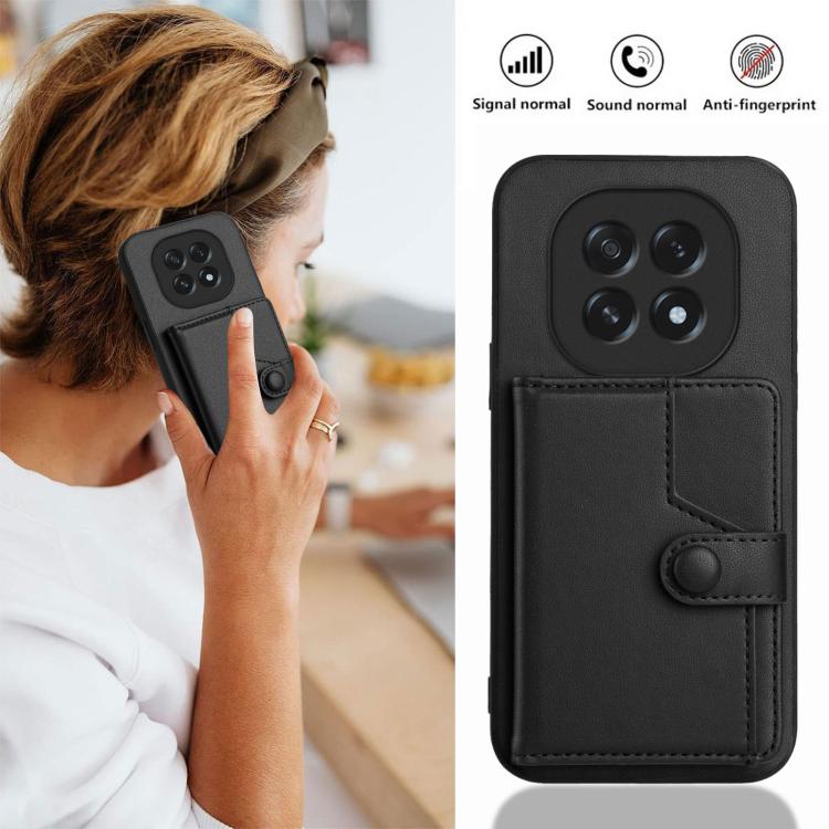 For OPPO A5 / F29 Button Card Bag RFID Anti-theft Phone Case