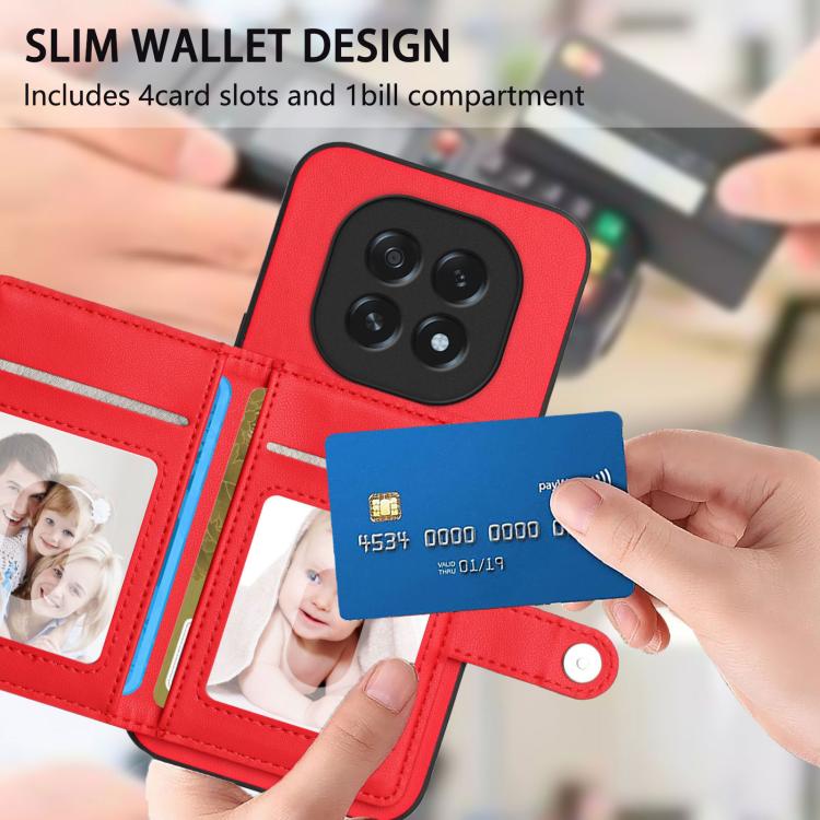 For OPPO A5 / F29 Button Card Bag RFID Anti-theft Phone Case