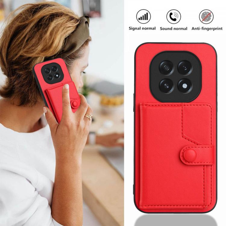 For OPPO A5 / F29 Button Card Bag RFID Anti-theft Phone Case