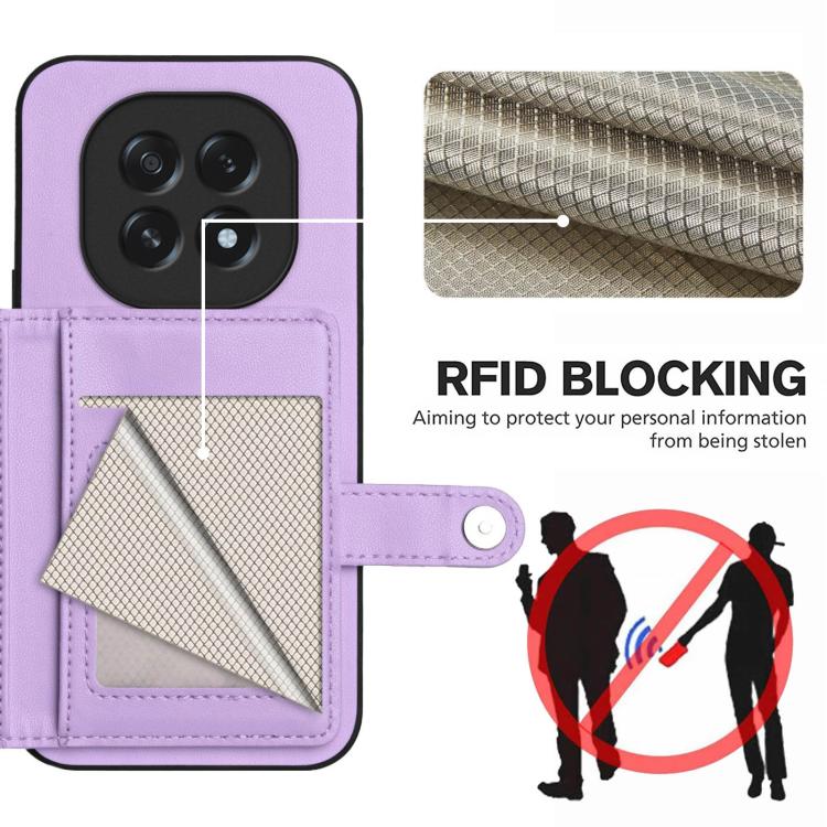 For OPPO A5 / F29 Button Card Bag RFID Anti-theft Phone Case