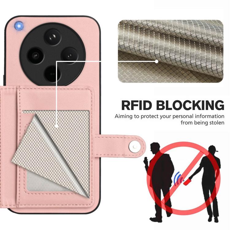 For OPPO Find X8s+ Button Card Bag RFID Anti-theft Phone Case