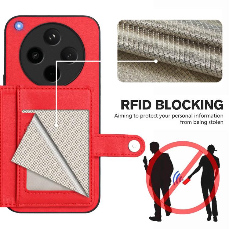 For OPPO Find X8s+ Button Card Bag RFID Anti-theft Phone Case