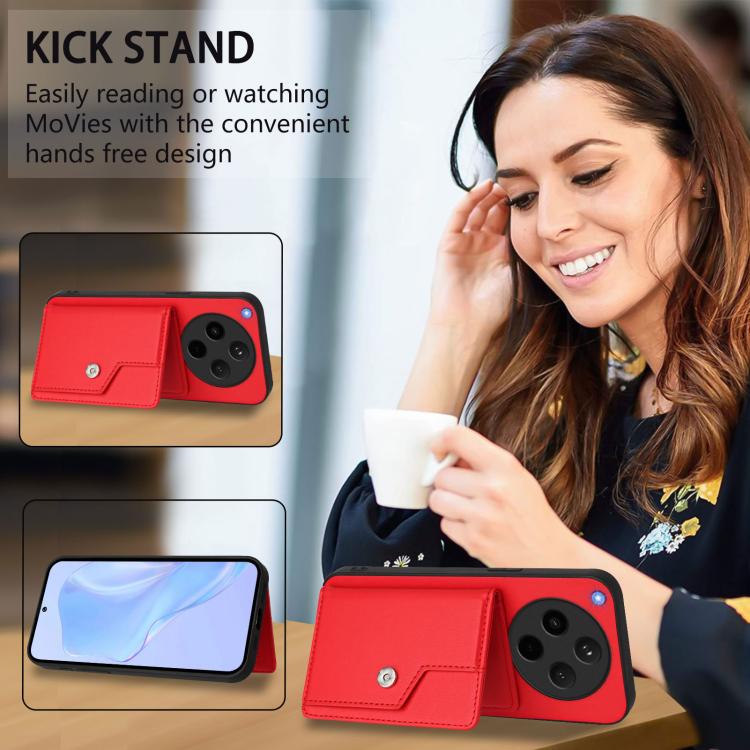 For OPPO Find X8s+ Button Card Bag RFID Anti-theft Phone Case