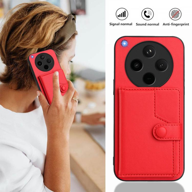 For OPPO Find X8s+ Button Card Bag RFID Anti-theft Phone Case