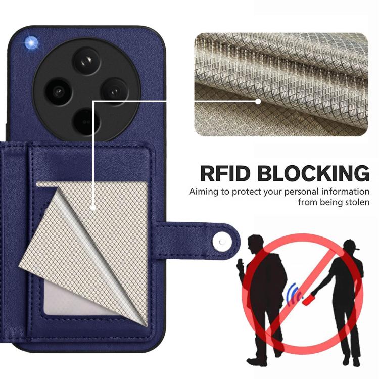 For OPPO Find X8s+ Button Card Bag RFID Anti-theft Phone Case