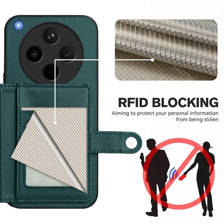 For OPPO Find X8s+ Button Card Bag RFID Anti-theft Phone Case