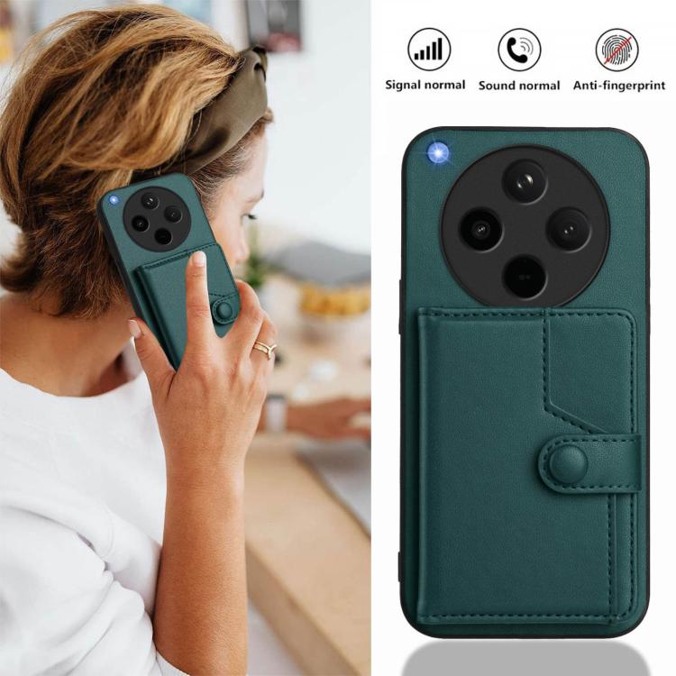 For OPPO Find X8s+ Button Card Bag RFID Anti-theft Phone Case