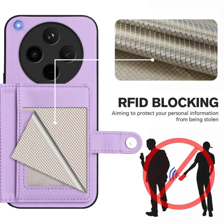 For OPPO Find X8s+ Button Card Bag RFID Anti-theft Phone Case