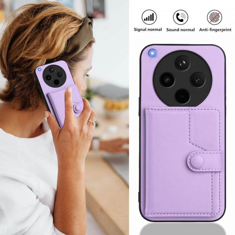 For OPPO Find X8s+ Button Card Bag RFID Anti-theft Phone Case