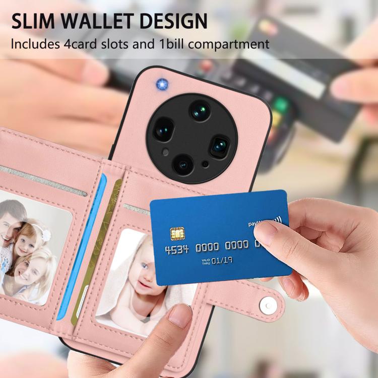 For OPPO Find X8 Ultra Button Card Bag RFID Anti-theft Phone Case