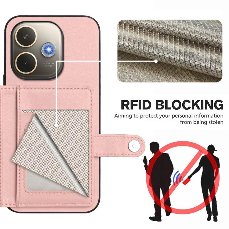For OPPO A5 Energy / A5 Pro 5G Global Button Card Bag RFID Anti-theft Phone Case