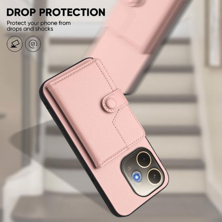 For OPPO A5 Energy / A5 Pro 5G Global Button Card Bag RFID Anti-theft Phone Case