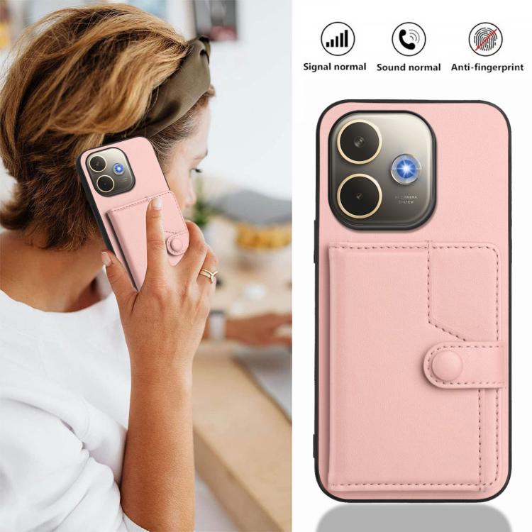 For OPPO A5 Energy / A5 Pro 5G Global Button Card Bag RFID Anti-theft Phone Case