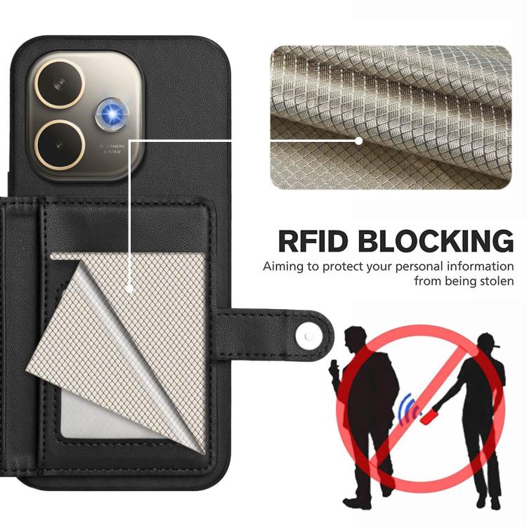 For OPPO A5 Energy / A5 Pro 5G Global Button Card Bag RFID Anti-theft Phone Case