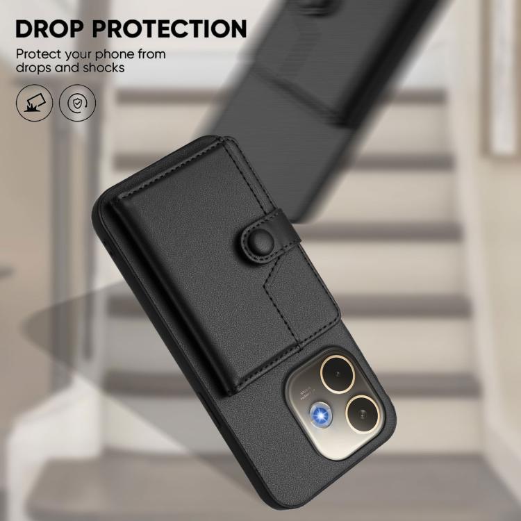 For OPPO A5 Energy / A5 Pro 5G Global Button Card Bag RFID Anti-theft Phone Case