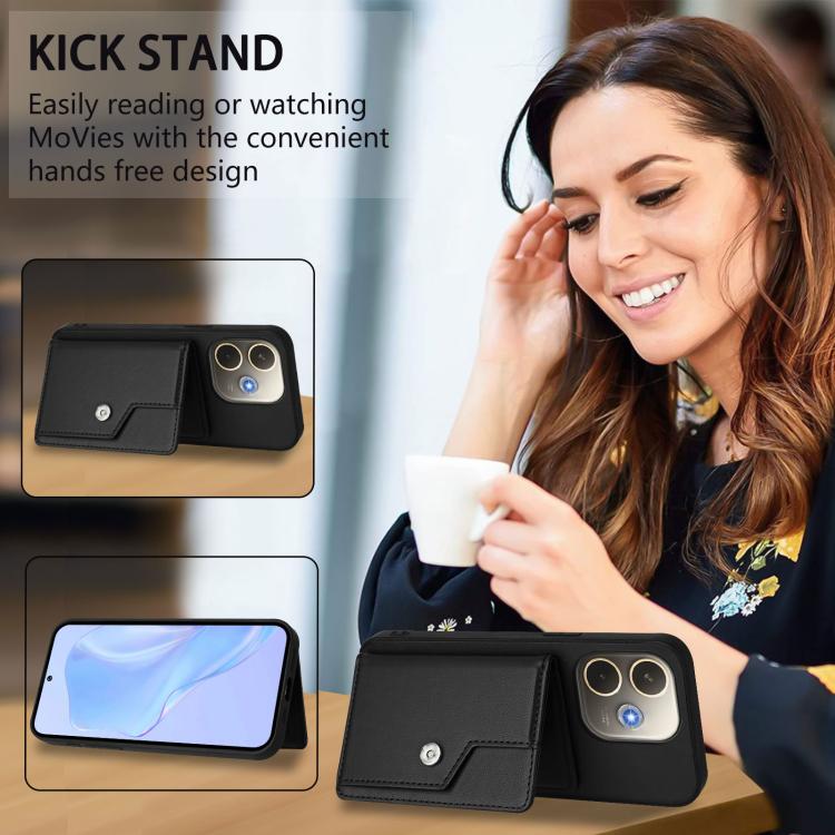 For OPPO A5 Energy / A5 Pro 5G Global Button Card Bag RFID Anti-theft Phone Case