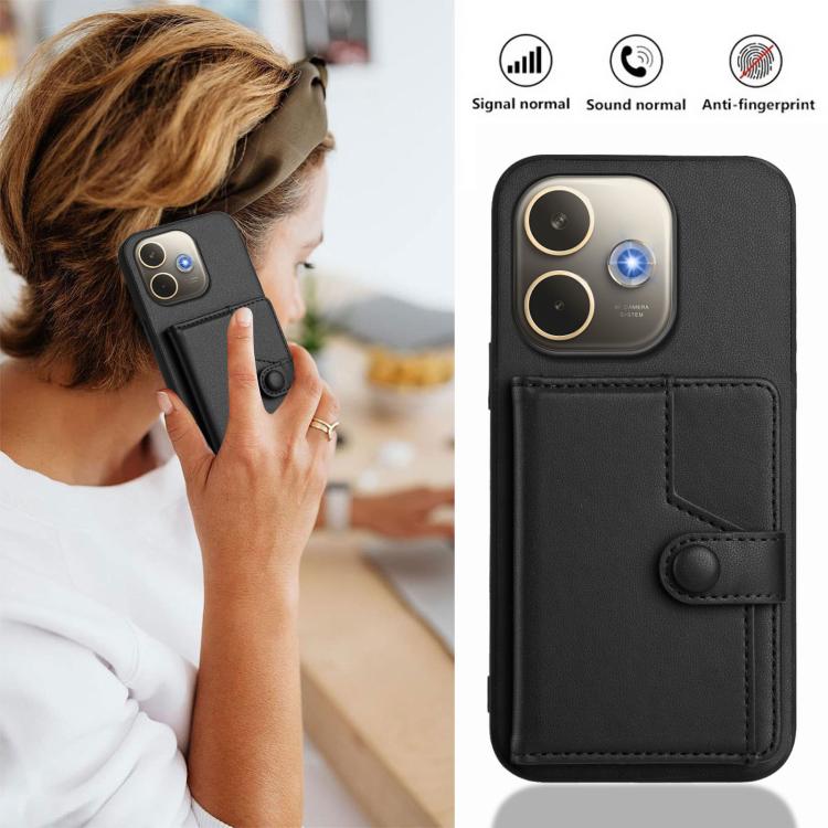For OPPO A5 Energy / A5 Pro 5G Global Button Card Bag RFID Anti-theft Phone Case
