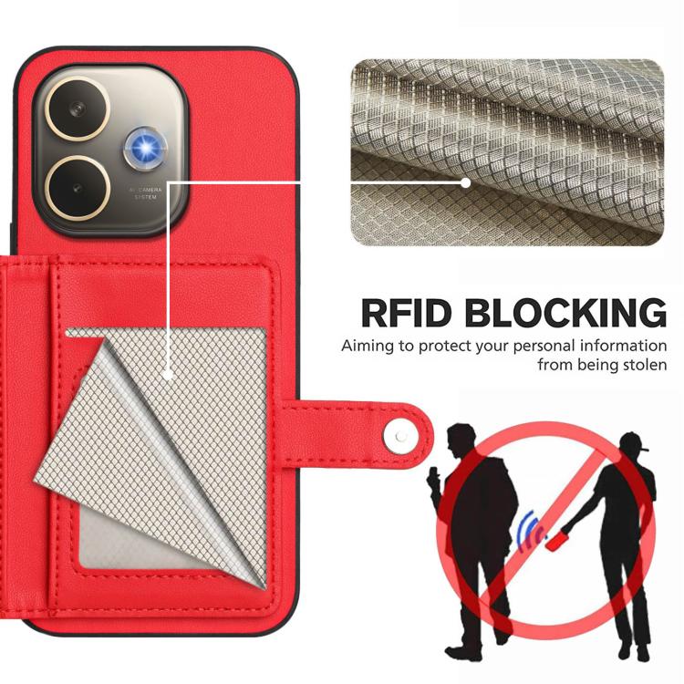 For OPPO A5 Energy / A5 Pro 5G Global Button Card Bag RFID Anti-theft Phone Case
