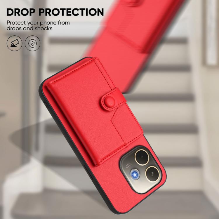 For OPPO A5 Energy / A5 Pro 5G Global Button Card Bag RFID Anti-theft Phone Case