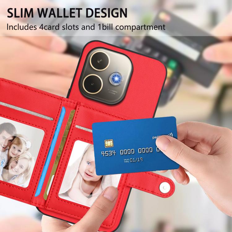 For OPPO A5 Energy / A5 Pro 5G Global Button Card Bag RFID Anti-theft Phone Case
