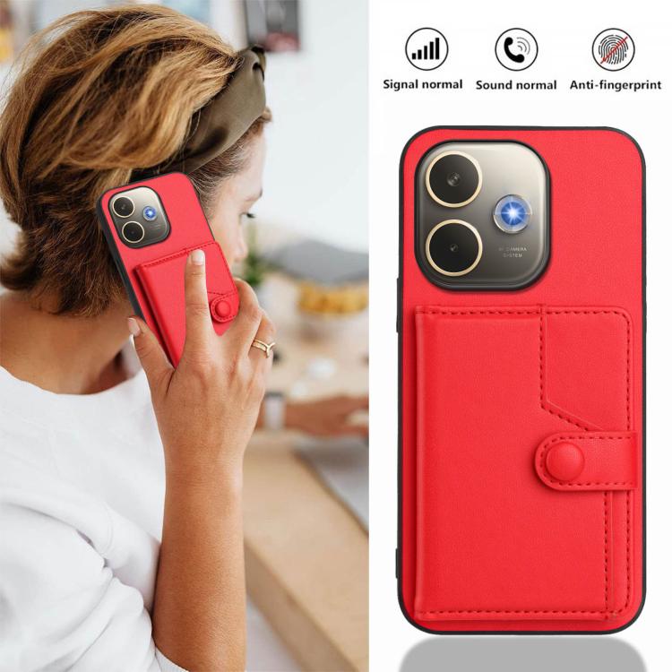 For OPPO A5 Energy / A5 Pro 5G Global Button Card Bag RFID Anti-theft Phone Case