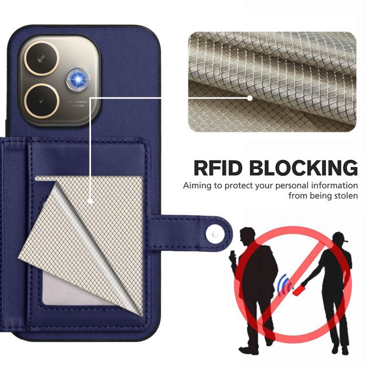 For OPPO A5 Energy / A5 Pro 5G Global Button Card Bag RFID Anti-theft Phone Case