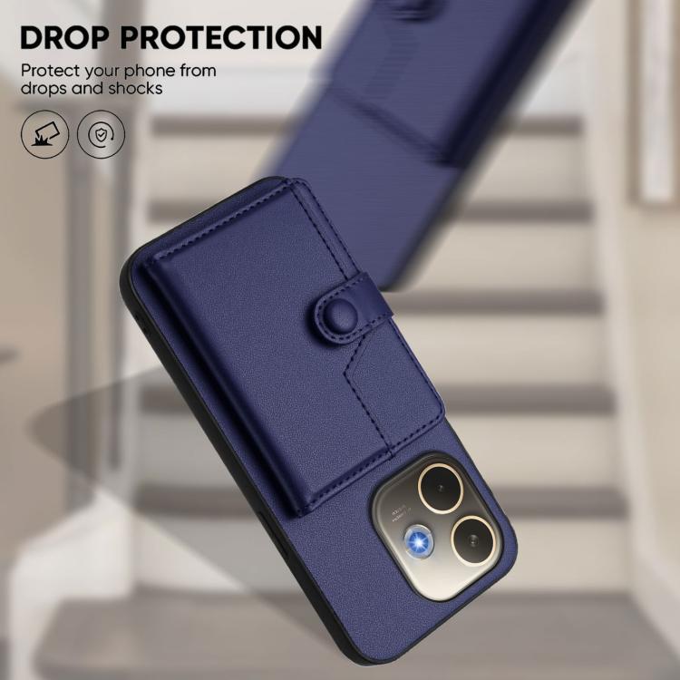 For OPPO A5 Energy / A5 Pro 5G Global Button Card Bag RFID Anti-theft Phone Case