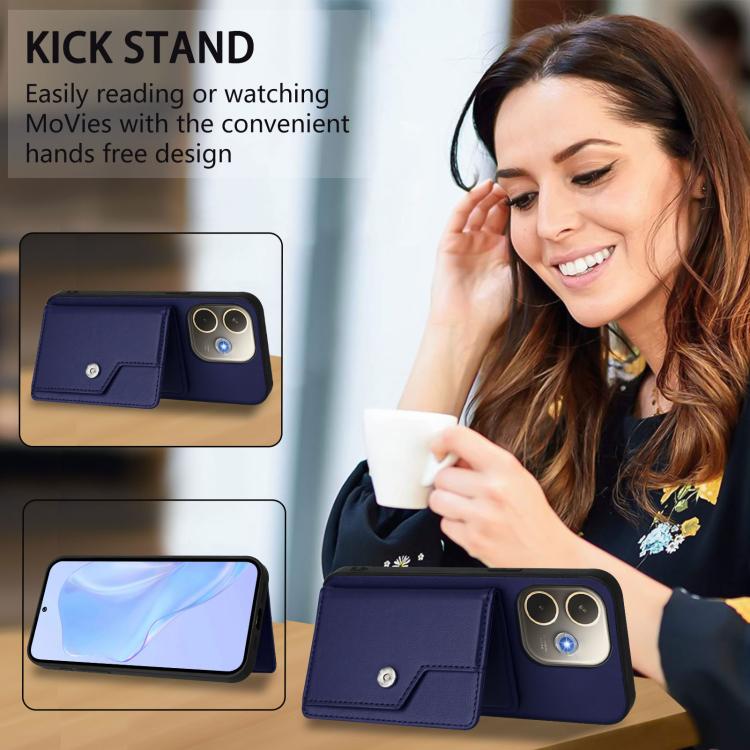 For OPPO A5 Energy / A5 Pro 5G Global Button Card Bag RFID Anti-theft Phone Case