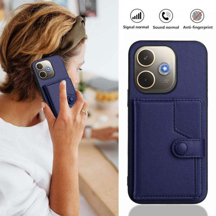 For OPPO A5 Energy / A5 Pro 5G Global Button Card Bag RFID Anti-theft Phone Case
