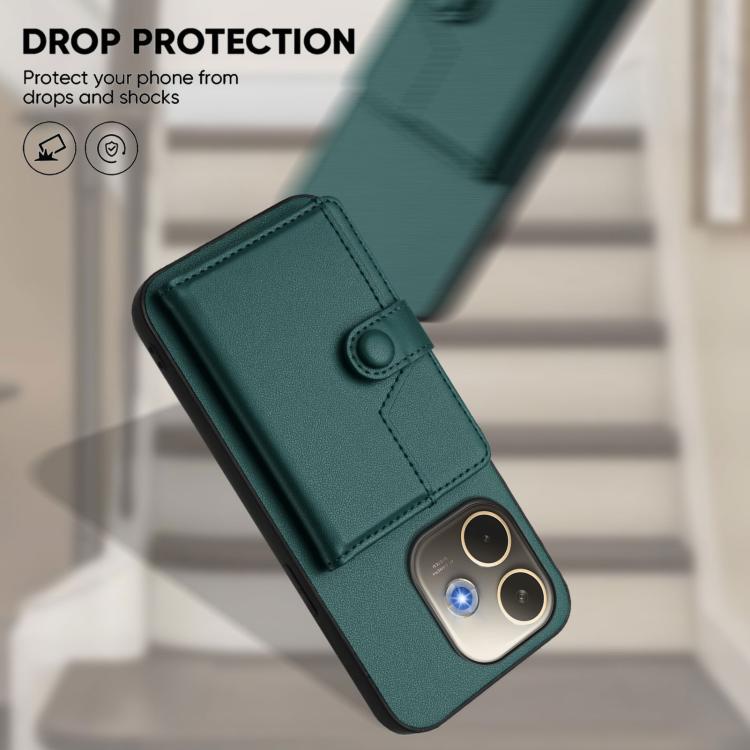 For OPPO A5 Energy / A5 Pro 5G Global Button Card Bag RFID Anti-theft Phone Case