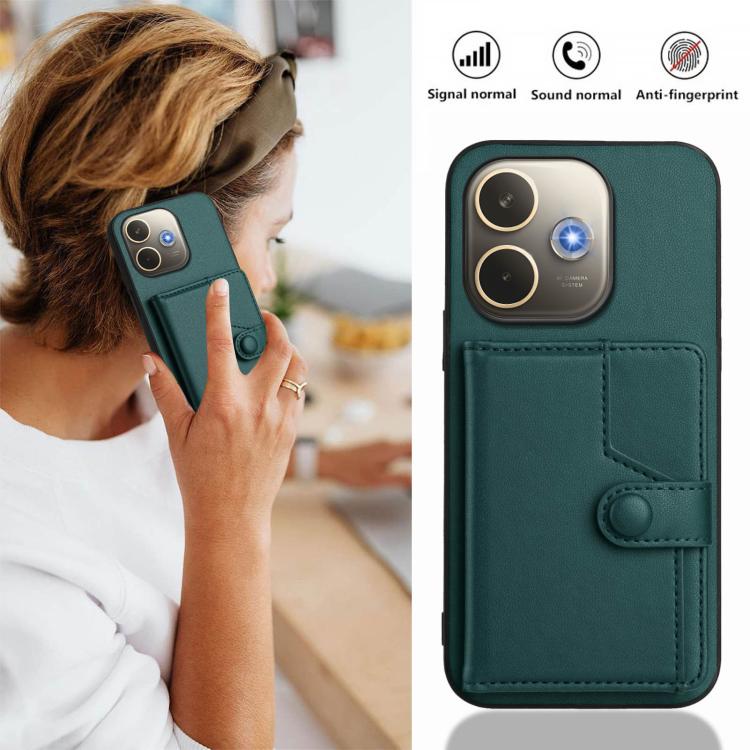 For OPPO A5 Energy / A5 Pro 5G Global Button Card Bag RFID Anti-theft Phone Case