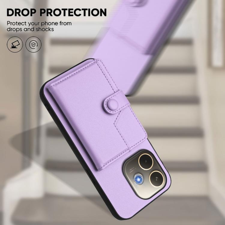 For OPPO A5 Energy / A5 Pro 5G Global Button Card Bag RFID Anti-theft Phone Case