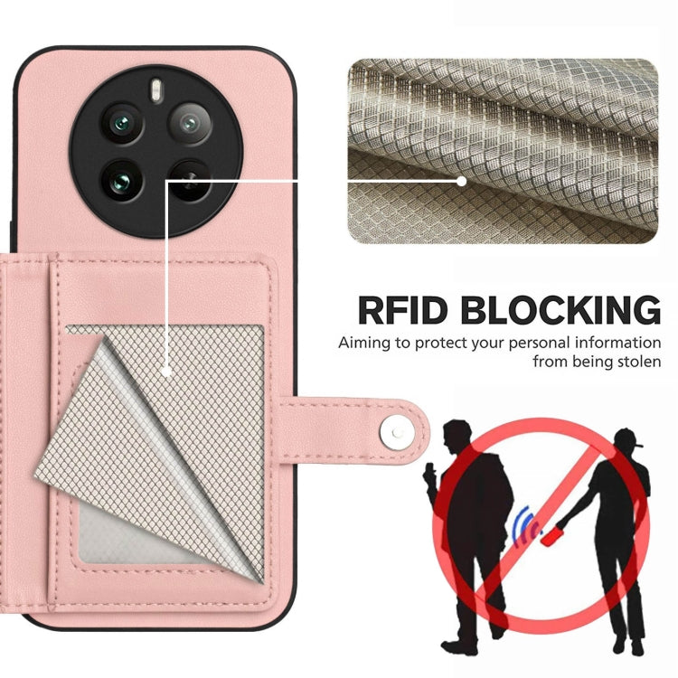 For Realme 12 Pro+ / 12 Pro Button Card Bag RFID Anti-theft Phone Case