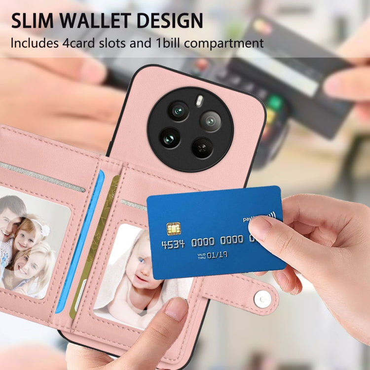 For Realme 12 Pro+ / 12 Pro Button Card Bag RFID Anti-theft Phone Case