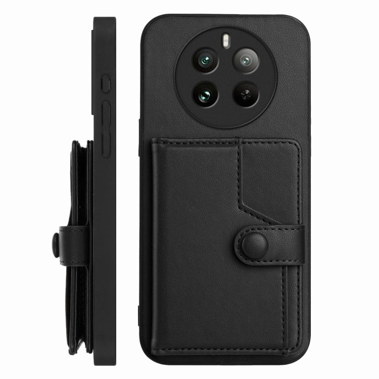 For Realme 12 Pro+ / 12 Pro Button Card Bag RFID Anti-theft Phone Case